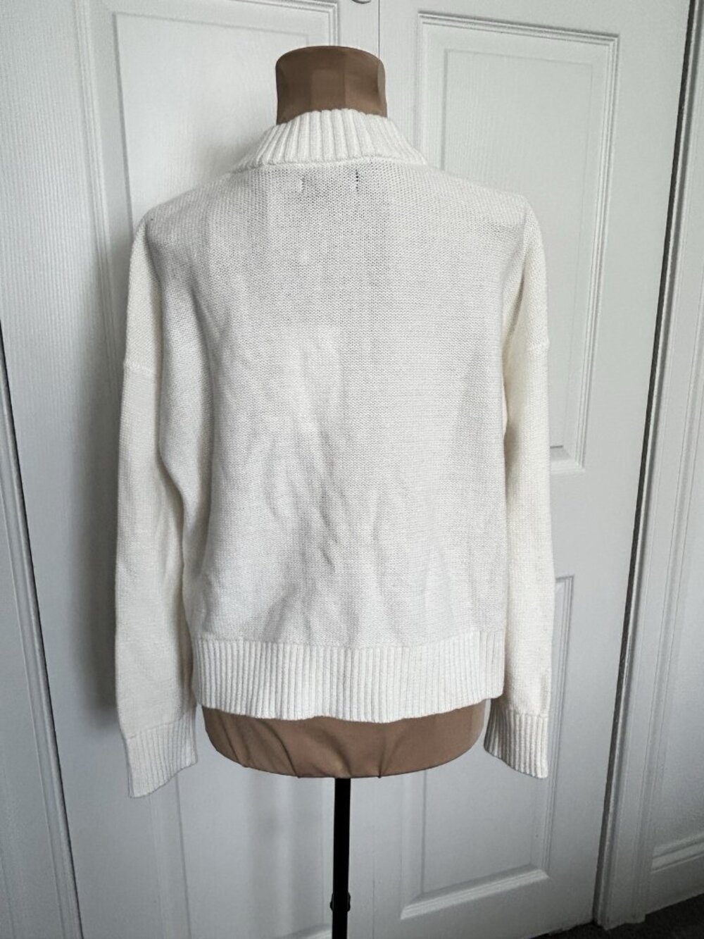 Quince 100% Organic Cotton Cropped Cardigan Ivory Size XS - Picture 13 of 16